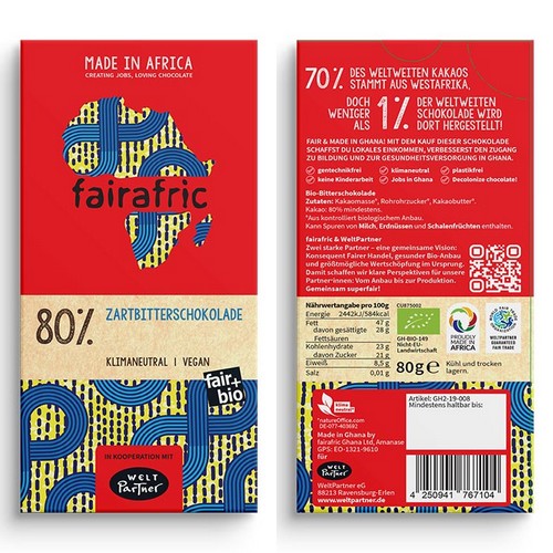 Bio FA 80% Zartbitter VEGAN 80g
