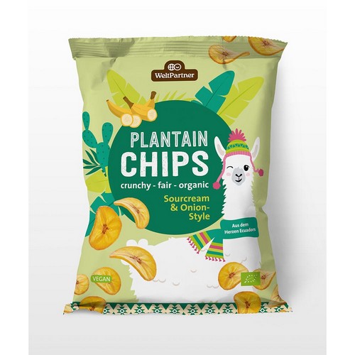 Bio Plantain Chips Sourcream VEG90g