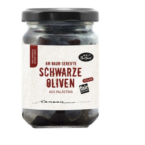 Schwarze Oliven, im Glas, VEG 90g