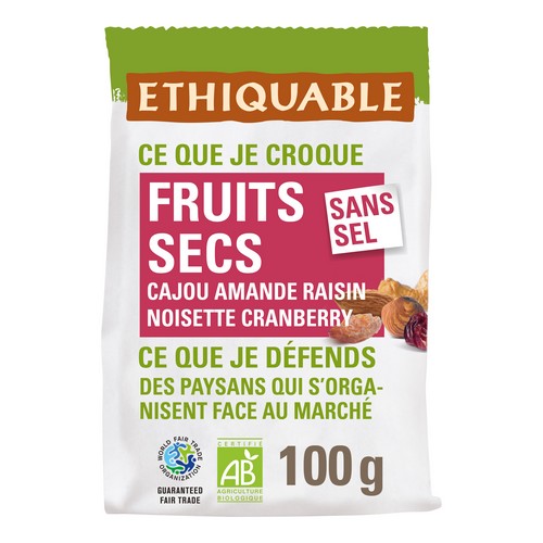 Bio Mélange de fruits secs 100g